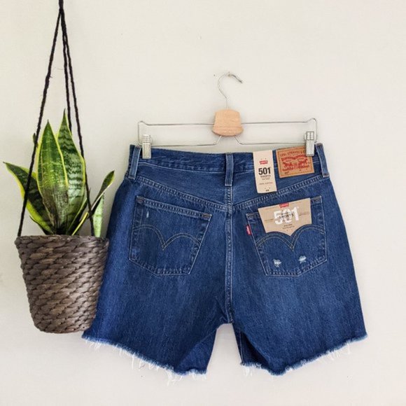 New Levi's 501 Mid Thigh High Rise Denim Shorts - Picture 7 of 10